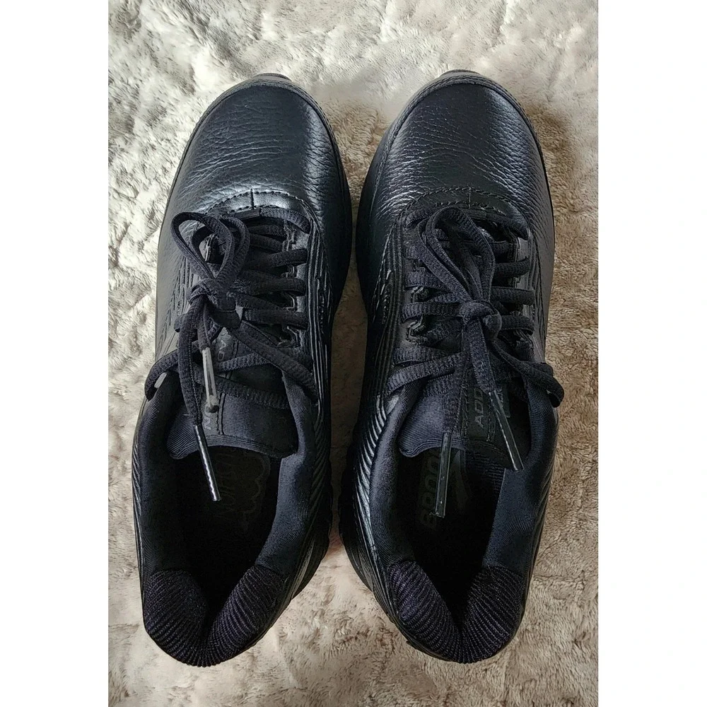 Brooks Addiction Walker 2 Black Leather Walking Shoes Slip Resistant Womens 8 B